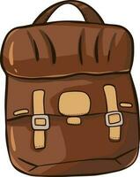 brown leather backpack camping vector