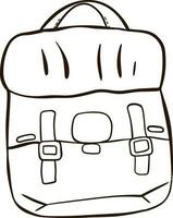 brown leather backpack camping vector