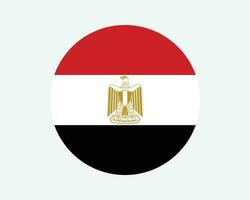 Egypt Round Country Flag. Circular Egyptian National Flag. Arab Republic of Egypt Circle Shape Button Banner. EPS Vector Illustration.