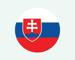 Slovakia Round Country Flag. Slovak Circle National Flag. Slovak Republic Circular Shape Button Banner. EPS Vector Illustration.