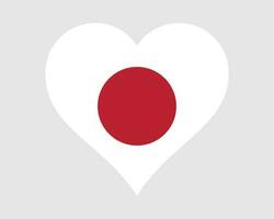 Japan Heart Flag. Japanese Love Shape Country Nation National Flag. Nippon Nihon Banner Icon Sign Symbol. EPS Vector Illustration.