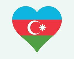 Azerbaijan Heart Flag. Azerbaijani Azeri Love Shape Country Nation National Flag. Republic of Azerbaijan Banner Icon Sign Symbol. EPS Vector Illustration.