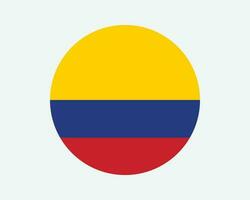Colombia Round Country Flag. Circular Colombian National Flag. Republic of Colombia Circle Shape Button Banner. EPS Vector Illustration.