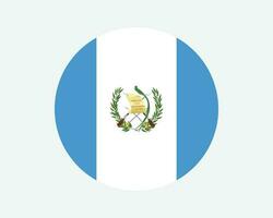 Guatemala Round Country Flag. Guatemalan Circle National Flag. Republic of Guatemala Circular Shape Button Banner. EPS Vector Illustration.