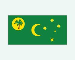 Flag of the Cocos Keeling Islands. Cocos Island Banner. External territory of Australia. Australian Indian Ocean Territory. EPS Vector illustration.