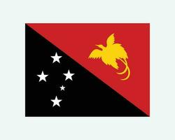 National Flag of Papua New Guinea. Papua New Guinean Country Flag. Independent State of Papua New Guinea Detailed Banner. EPS Vector Illustration Cut File.