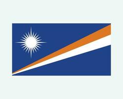 National Flag of Marshall Islands. Marshallese Country Flag. Republic of the Marshall Islands Detailed Banner. EPS Vector Illustration Cut File.