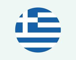 Greece Round Country Flag. Greek Circle National Flag. Hellenic Republic Circular Shape Button Banner. EPS Vector Illustration.