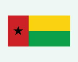 National Flag of Guinea-Bissau. Bissau-Guinean Country Flag. Republic of Guinea-Bissau Detailed Banner. EPS Vector Illustration Cut File.