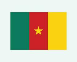 National Flag of Cameroon. Cameroonian Country Flag. Republic of Cameroon Detailed Banner. EPS Vector Illustration Cut File.