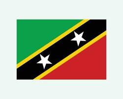 National Flag of Saint Kitts and Nevis. Kittitian and Nevisian Country Flag. Federation of St. Christopher and Nevis Detailed Banner. EPS Vector Illustration Cut File.