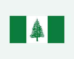 Flag of Norfolk Island. Norfolk Island Banner with the Norfolk Island Pine. External territory of Australia. EPS Vector illustration.