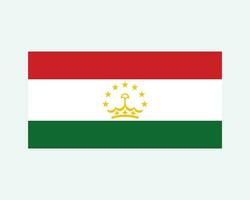 National Flag of Tajikistan. Tajikistani Tajik Country Flag. Republic of Tajikistan Detailed Banner. EPS Vector Illustration Cut File.