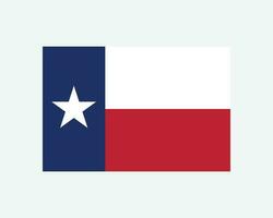 Texas USA State Flag. Flag of TX, USA isolated on white background. United States, America, American, United States of America, US State. Vector illustration.