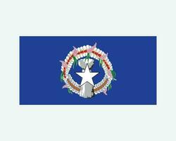 Northern Mariana Islands Flag. Northern Mariana Islands Banner Isolated on a White Background. US Commonwealth, Unincorporated USA territory. EPS Vector illustration.
