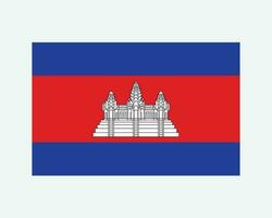 National Flag of Cambodia Kampuchea. Cambodian Khmer Country Flag. Kingdom of Cambodia Detailed Banner. EPS Vector Illustration Cut File.