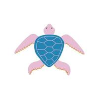 turtle hand drawn in flat style. Vector illustration