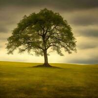 Free Lone tree. ai generated photo