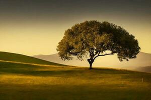 Free Lone tree. ai generated photo