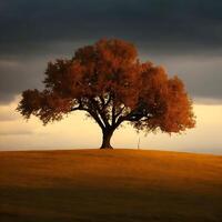 Free Lone tree. ai generated photo