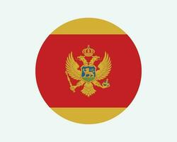 Montenegro Round Country Flag. Montenegrin Circle National Flag. Montenegro Circular Shape Button Banner. EPS Vector Illustration.