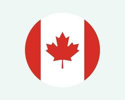 Canada Round Country Flag. Circular Canadian National Flag. Canada Circle Shape Button Banner. EPS Vector Illustration.