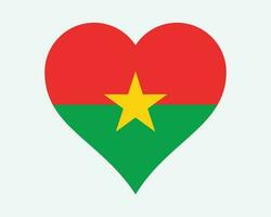 Burkina Faso Heart Flag. Burkinese Love Shape Country Nation National Flag. Burkina Faso Banner Icon Sign Symbol. EPS Vector Illustration.