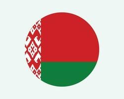 Belarus Round Country Flag. Circular Belarusian National Flag. Republic of Belarus Circle Shape Button Banner. EPS Vector Illustration.