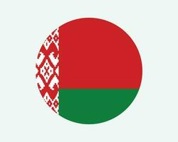 Belarus Round Country Flag. Circular Belarusian National Flag. Republic of Belarus Circle Shape Button Banner. EPS Vector Illustration.