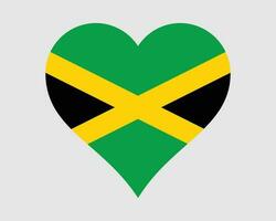 Jamaica Heart Flag. Jamaican Love Shape Country Nation National Flag. Jamaica Banner Icon Sign Symbol. EPS Vector Illustration.