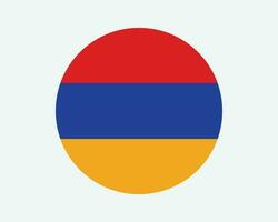 Armenia Round Country Flag. Circular Armenian National Flag. Republic of Armenia Circle Shape Button Banner. EPS Vector Illustration.