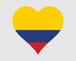 Colombia Heart Flag. Colombian Love Shape Country Nation National Flag. Republic of Colombia Banner Icon Sign Symbol. EPS Vector Illustration.