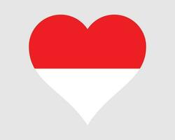 Indonesia corazón bandera. indonesio amor forma país nación nacional bandera. república de Indonesia bandera icono firmar símbolo. eps vector ilustración.