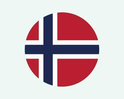 Norway Round Country Flag. Norwegian Circle National Flag. Kingdom of Norway Circular Shape Button Banner. EPS Vector Illustration.