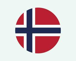 Norway Round Country Flag. Norwegian Circle National Flag. Kingdom of Norway Circular Shape Button Banner. EPS Vector Illustration.