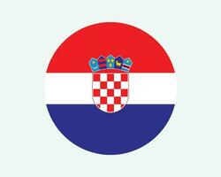 Croatia Round Country Flag. Circular Croatian National Flag. Republic of Croatia Circle Shape Button Banner. EPS Vector Illustration.