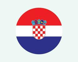 Croatia Round Country Flag. Circular Croatian National Flag. Republic of Croatia Circle Shape Button Banner. EPS Vector Illustration.