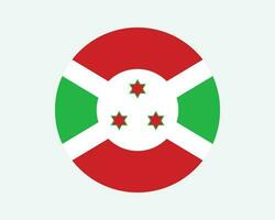 Burundi Round Country Flag. Circular Burundian National Flag. Republic of Burundi Circle Shape Button Banner. EPS Vector Illustration.