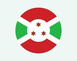 Burundi Round Country Flag. Circular Burundian National Flag. Republic of Burundi Circle Shape Button Banner. EPS Vector Illustration.