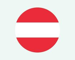 Austria Round Country Flag. Circular Austrian National Flag. Republic of Austria Circle Shape Button Banner. EPS Vector Illustration.