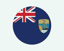 Saint Helena Round Flag. St Helenian Circle Flag. British Overseas Territory Circular Shape Button Banner. EPS Vector Illustration.