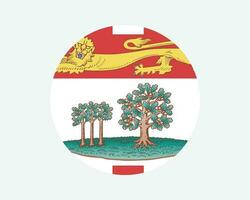 Prince Edward Island Canada Round Flag. PE, Canadian Province Circle Flag. Prince Edward Island Canada Circular Shape Button Banner. EPS Vector Illustration.