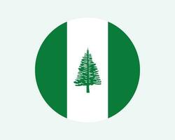 Norfolk Island Round Flag. Australian Territory of Norfolk Island Circle Flag. Circular Shape Button Banner. EPS Vector Illustration.