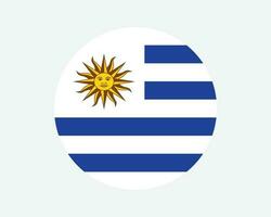 Uruguay Round Country Flag. Uruguayan Circle National Flag. Oriental Republic of Uruguay Circular Shape Button Banner. EPS Vector Illustration.