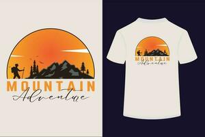 montaña vector camiseta diseño.