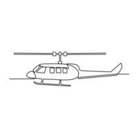 One continuous line drawing of airplane as air vehicle and transportation with white background.Air transportation design in simple linear style.Non coloring vehicle design concept vector illustration