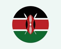 Kenya Round Country Flag. Kenyan Circle National Flag. Republic of Kenya Circular Shape Button Banner. EPS Vector Illustration.