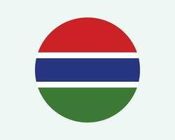 Gambia Round Country Flag. Gambian Circle National Flag. Republic of The Gambia Circular Shape Button Banner. EPS Vector Illustration.