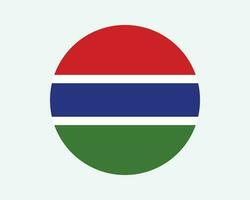 Gambia Round Country Flag. Gambian Circle National Flag. Republic of The Gambia Circular Shape Button Banner. EPS Vector Illustration.