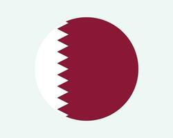 Qatar Round Country Flag. Qatari Circle National Flag. State of Qatar Circular Shape Button Banner. EPS Vector Illustration.